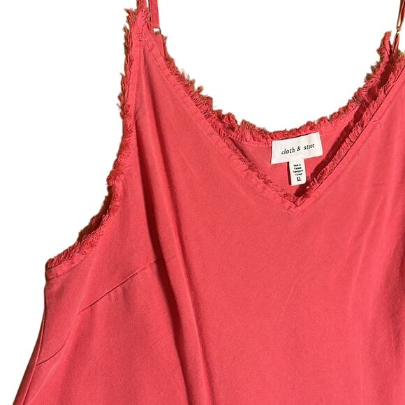 Cloth & Stone Frayed V-Neck Sleeveless Coordinating Cami Tank XL - Picture 2 of 3
